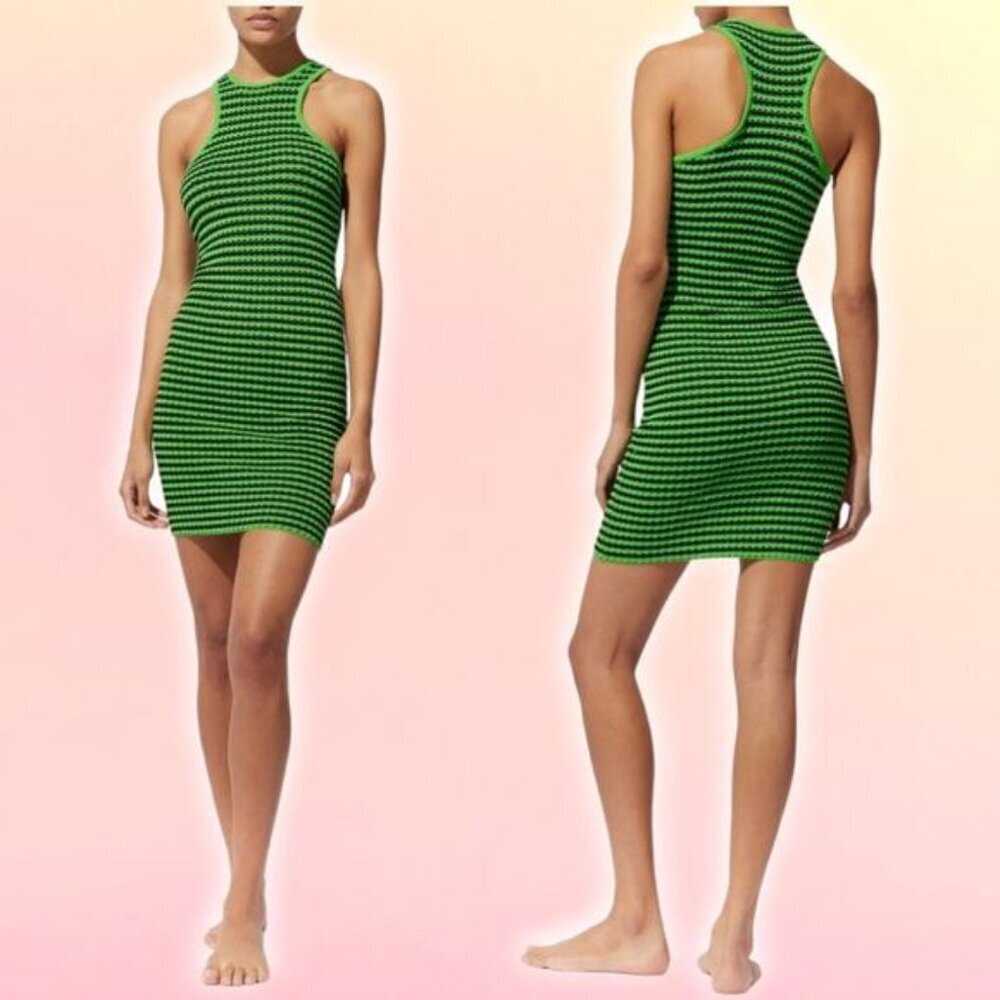 NWT SOLID & STRIPED Sia Mini Dress Sz XS Green Black